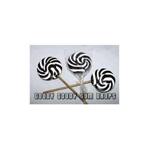 Gourmet 8 cm Black &amp; White Lollipops (Box of 25) Goody Goody Gum Drops online lolly shop