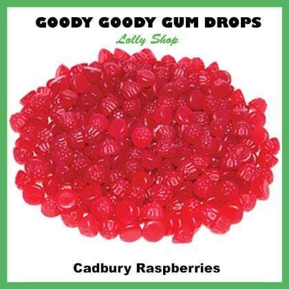 Cadbury Raspberries 1Kg FAT FREE. Goody Goody Gum Drops online lolly shop
