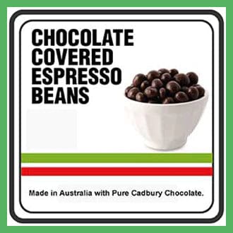 Dark Chocolate coated real Coffee Beans in Pouch Packs Goody Goody Gum Drops online lolly shop