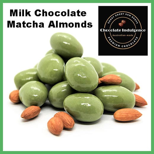 Matcha Almonds - Milk Chocolate - Chocolate Indulgence Goody Goody Gum Drops online lolly shop