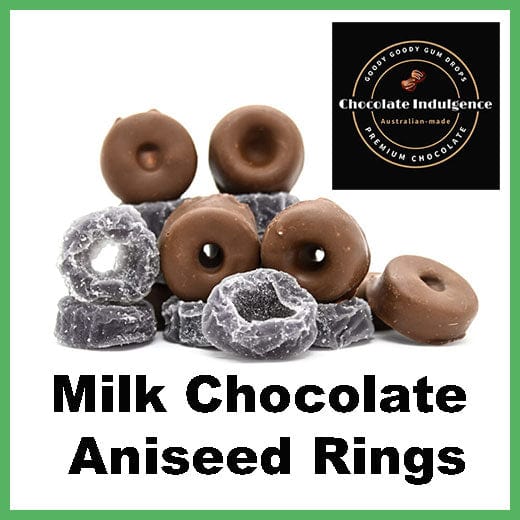 Milk Chocolate coated ANISEED RINGS - 1Kg Goody Goody Gum Drops online lolly shop