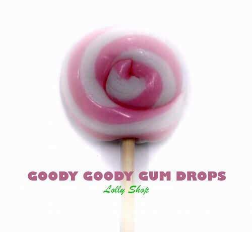Pink &amp; White Gourmet 5 cm LolliPops (Box of 25) Goody Goody Gum Drops online lolly shop