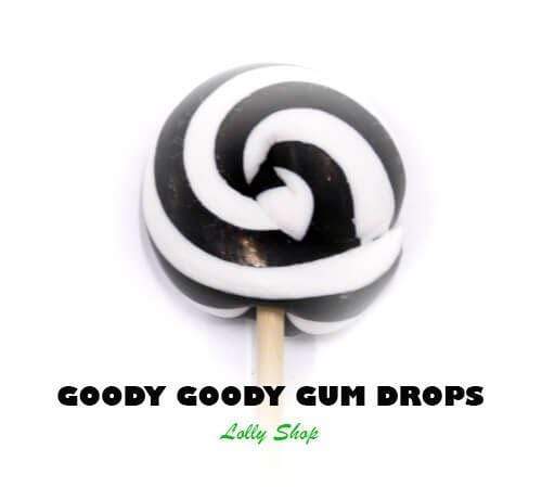 Black &amp; White Gourmet Lollipops 5 cm (Pack of 25) Goody Goody Gum Drops online lolly shop