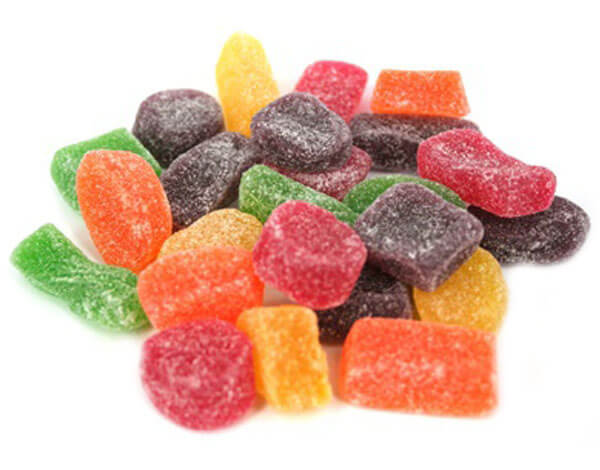 Colorful gluten-free jellies in a bowl