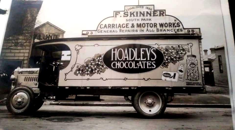 Hoadley choclates vintage delivery van.
