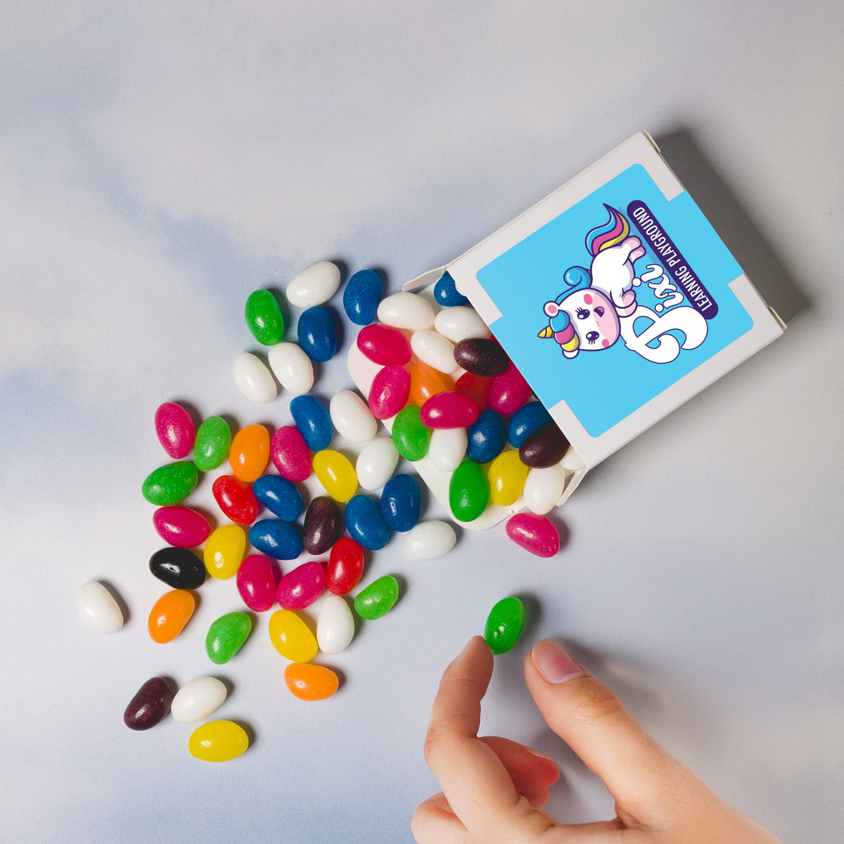 Assorted coloured mini jelly beans in 50 Gm boxes - Promotional Products Goody Goody Gum Drops online lolly shop