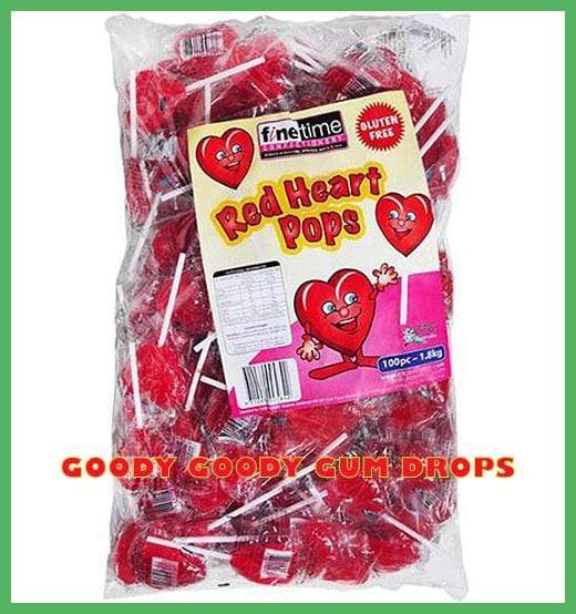 Big RED HEARTS Bag of approx 100 Goody Goody Gum Drops online lolly shop