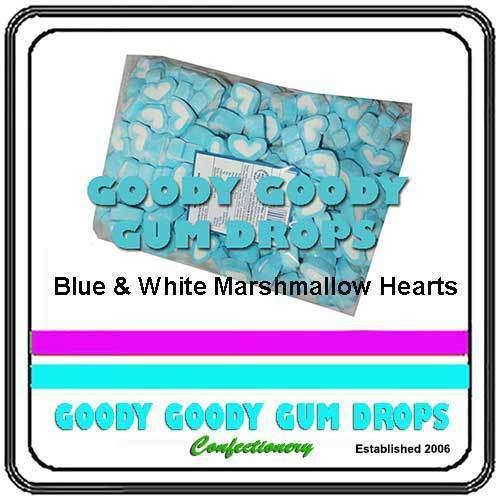 Marshmallow Hearts Blue &amp; White 1kg Goody Goody Gum Drops online lolly shop