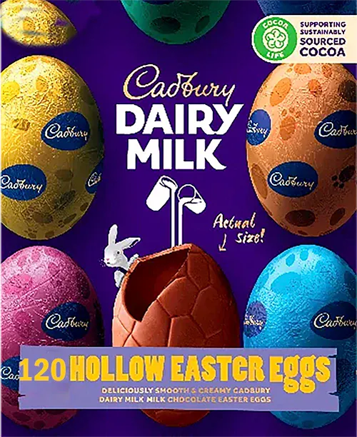 Cadbury Hollow 17 Gm Dairy Milk Easter Eggs - Pack of 120 Goody Goody Gum Drops online lolly shop