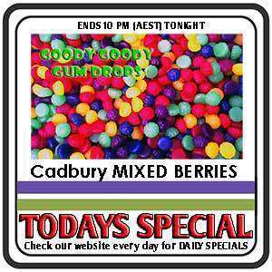 Cadbury Mixed Berries 10 Kg BULK Box Goody Goody Gum Drops online lolly shop