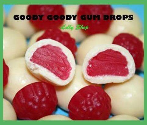 White Chocolate coated Raspberries Goody Goody Gum Drops online lolly shop