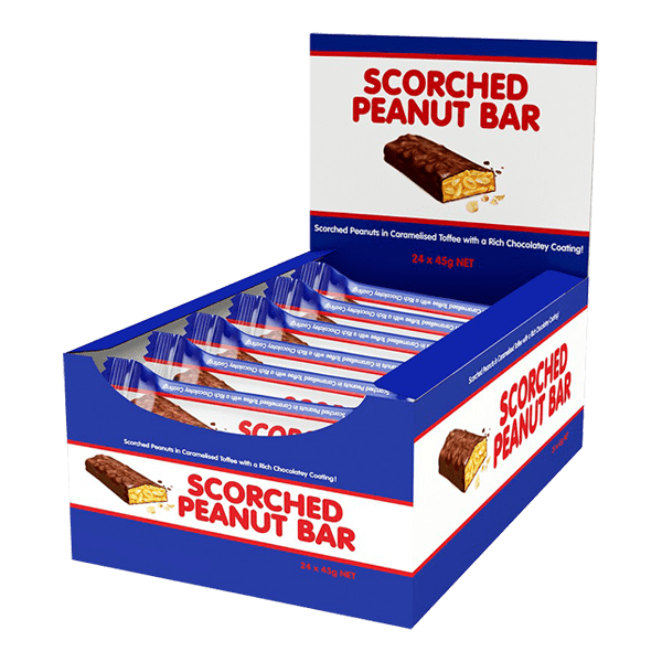 Scorched Peanut Bars (30 x 45 Gm Bars) Goody Goody Gum Drops online lolly shop
