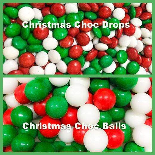 Christmas Choc Drops &amp; Christmas Choc Balls Combo (500 Gm Each) Goody Goody Gum Drops online lolly shop