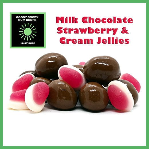 Milk Chocolate Strawberries and Cream Jellies Goody Goody Gum Drops online lolly shop
