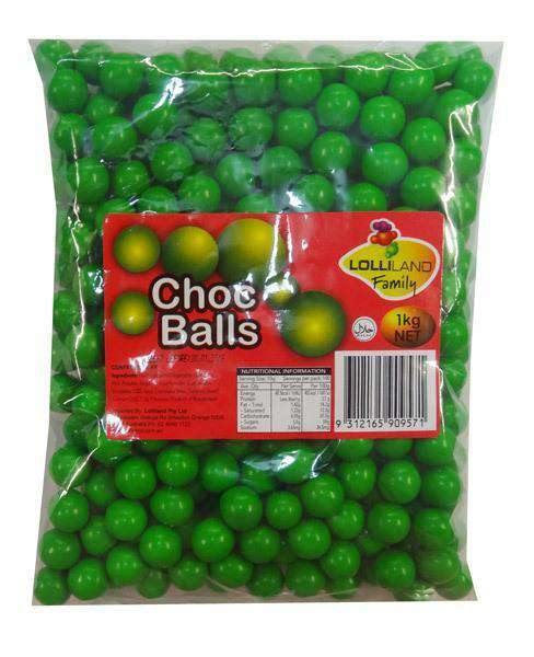 Green Choc Balls 1 Kg Bulk Bag Goody Goody Gum Drops online lolly shop