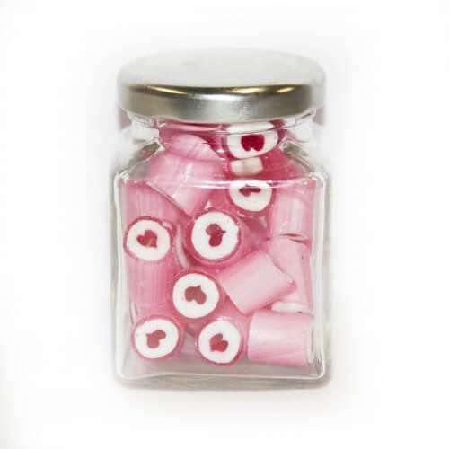 Heart Gourmet Rock in 70 Gm Glass Jars (14 jars) Goody Goody Gum Drops online lolly shop
