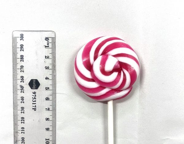 Hot Pink &amp; White Gourmet 5 cm LolliPops (Box of 25) Goody Goody Gum Drops online lolly shop