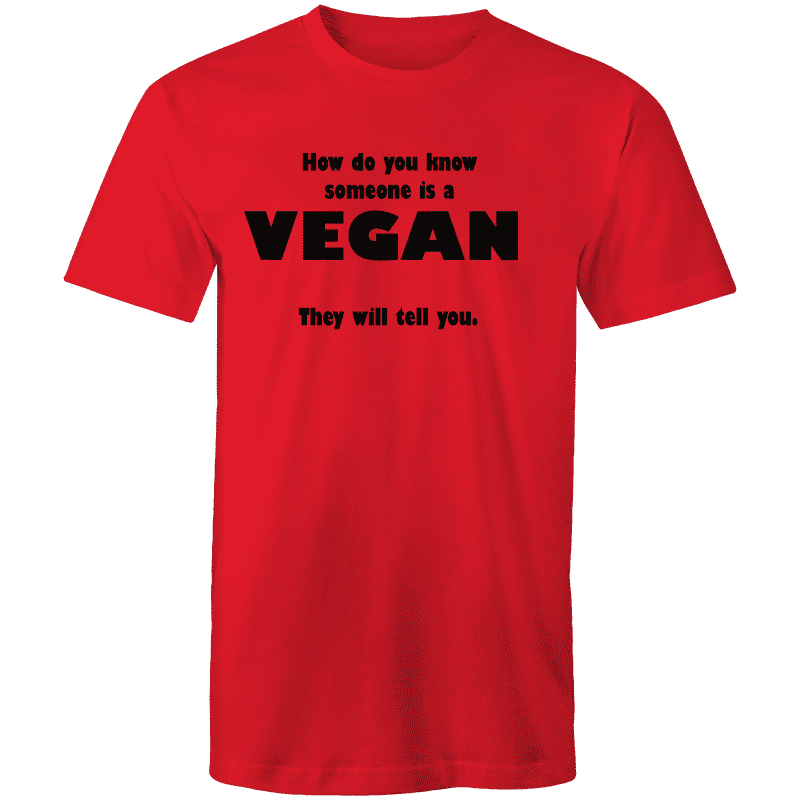 HOW TO TELL A VEGAN - Mens T-Shirt | Goody Goody Gum Drops online lolly shop