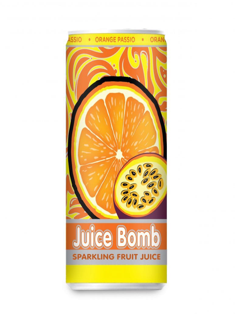 Juice Bomb Sparkling Fruit Juice - 24 x 250 ml cans (Less than $2.50 per can) Goody Goody Gum Drops online lolly shop