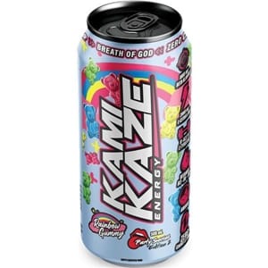 Kamikaze Energy Drink - Rainbow Gummy - 12 x 500 ml cans Goody Goody Gum Drops online lolly shop
