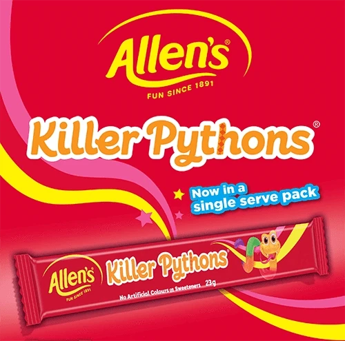 KILLER PYTHON SINGLES 23 gm Wrapped (Box of 24) Goody Goody Gum Drops online lolly shop