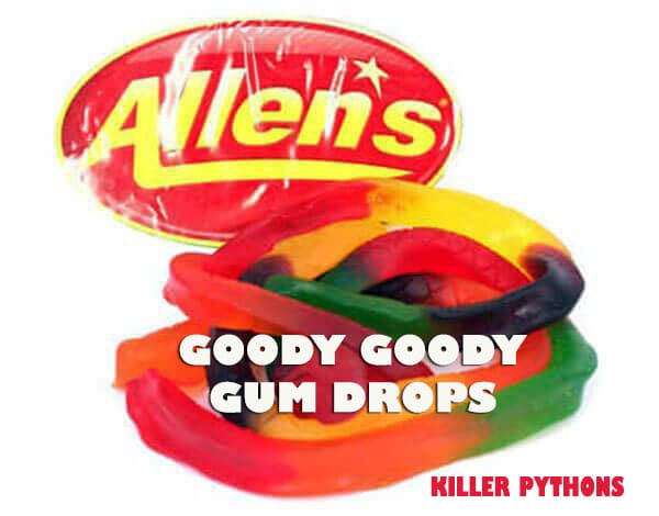 KILLER PYTHON SINGLES 23 gm Wrapped (Box of 24) Goody Goody Gum Drops online lolly shop