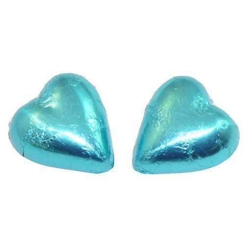 Light Blue Foil Covered Chocolate Hearts Goody Goody Gum Drops online lolly shop