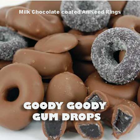 Milk Chocolate Aniseed Rings 120 Gm Pouch Pack Goody Goody Gum Drops online lolly shop