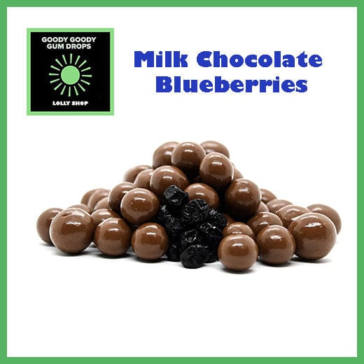 MILK CHOCOLATE BLUEBERRIES Goody Goody Gum Drops online lolly shop