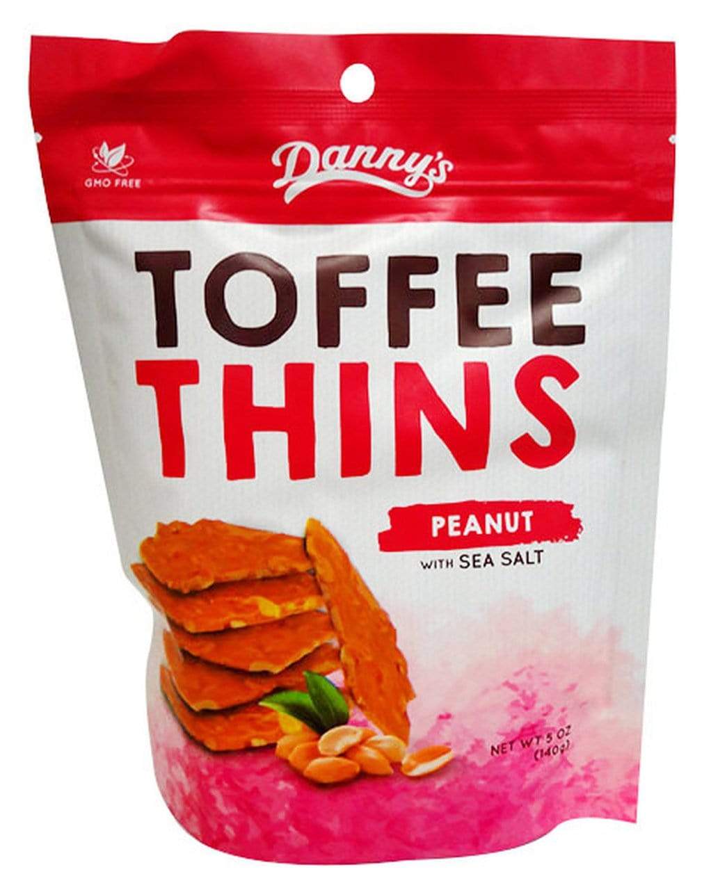 Peanut &amp; Sea Salt Toffee Thins  (12 x 140g bags) Goody Goody Gum Drops online lolly shop