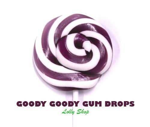 Purple &amp; White Gourmet Lollipops 5 cm (Pack of 25) Goody Goody Gum Drops online lolly shop