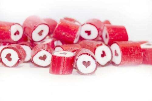 Red Raspberry Heart Gourmet Rock 1 Kg Goody Goody Gum Drops online lolly shop