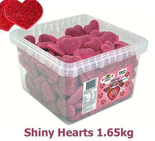 Red Shiny Hearts (129 in a Tub) Goody Goody Gum Drops online lolly shop
