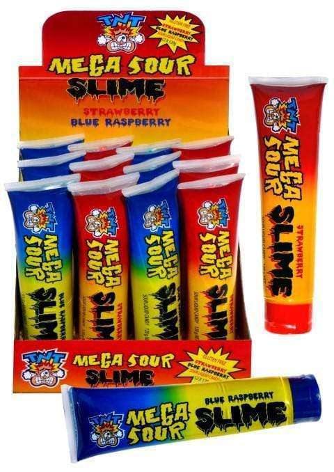 Mega Sour Slime 12 x 120 Gm tubes Goody Goody Gum Drops online lolly shop