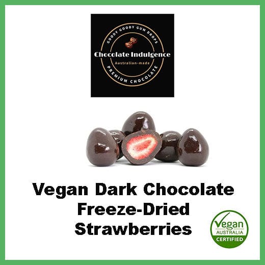 Vegan Dark Chocolate Freeze Dried Real Strawberries - Chocolate Indulgence Goody Goody Gum Drops online lolly shop