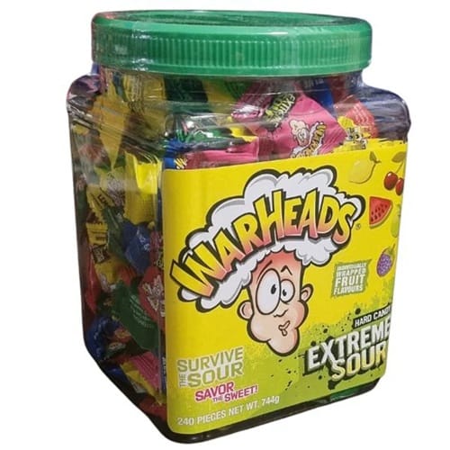 Warheads Giant Tub (240 Pieces) - Extreme Sour Candy Goody Goody Gum Drops online lolly shop