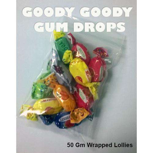 Wrapped Lollies in 100 x 50 Gm Clear Bags Goody Goody Gum Drops online lolly shop